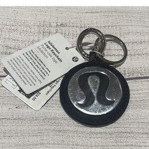 lululemon athletica Silver and Black Logo Keychain